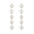 fashion simple long tassel heartshaped copper zircon earringspicture12